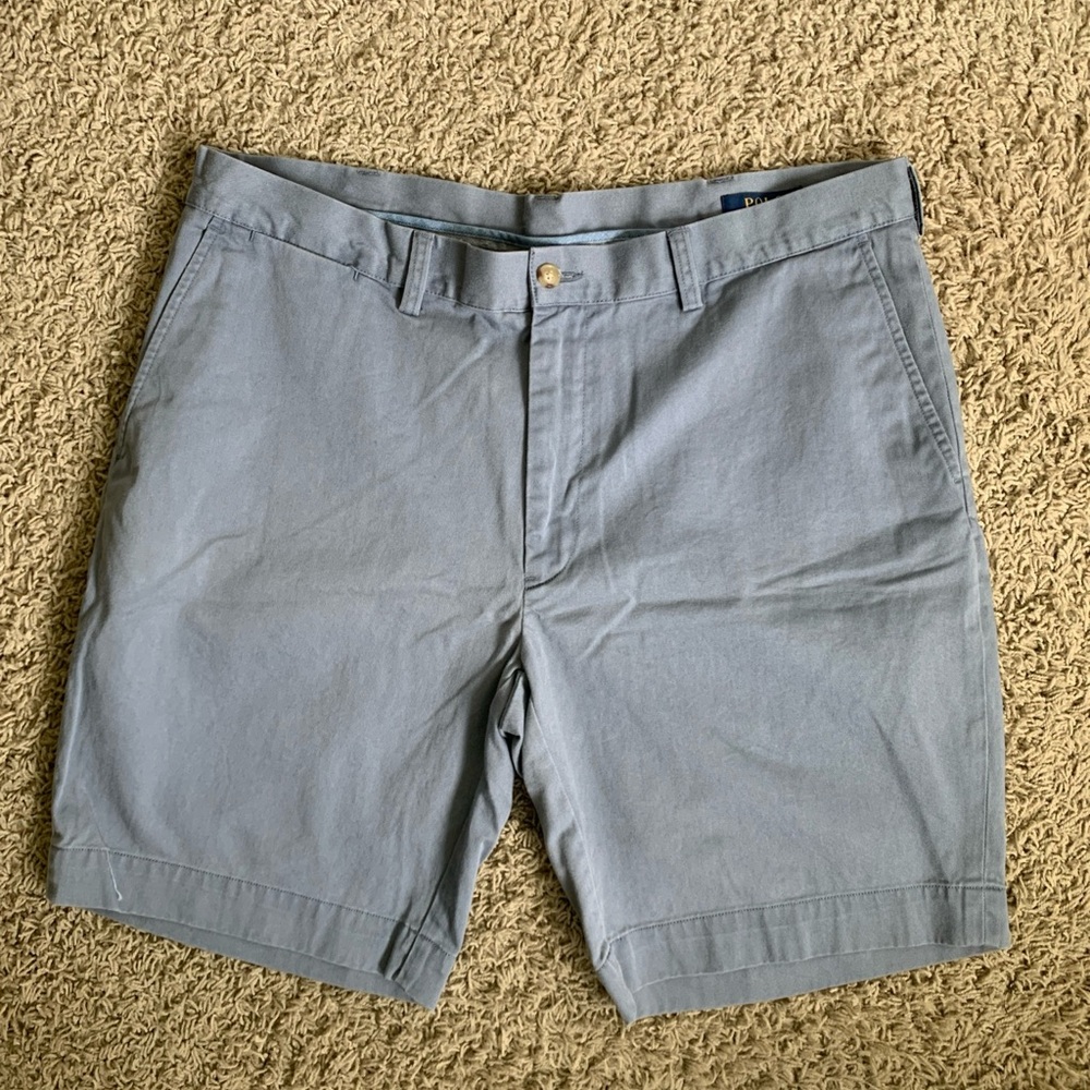 Polo Ralph Lauren size 36 blue flat front 9” classic fit chino shorts